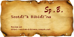 Szoták Bibiána névjegykártya